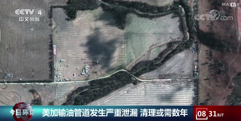 美加输油"主动脉"漏油量可填满一游泳池 清理或需数年